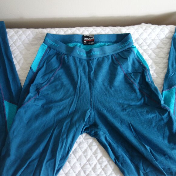 ICEBREAKER 260 Zone Merino Wool Baselayer Leggings – Teal/Turquoise – Wmns XS - Picture 1 of 5